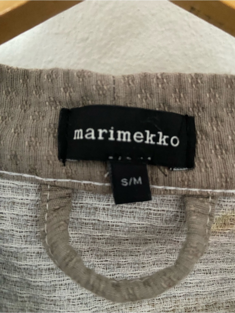 Marimekko Melooni Bathrobe Grey Cotton Waffle - Picture 4 of 7
